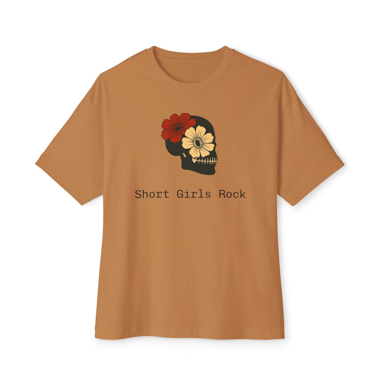 Unisex Oversized - Skull and Flowers Boxy Tee