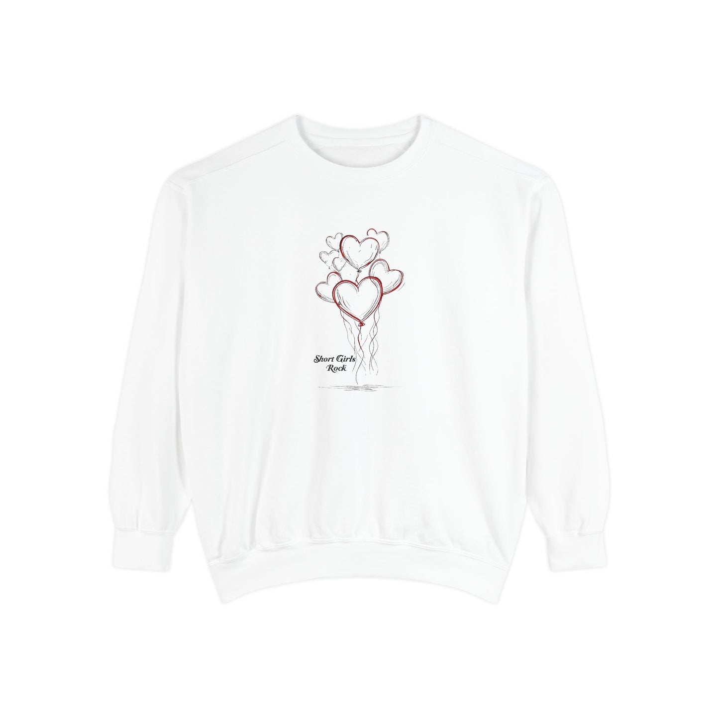 Garment-Dyed Sweatshirt - Balloon Hearts.