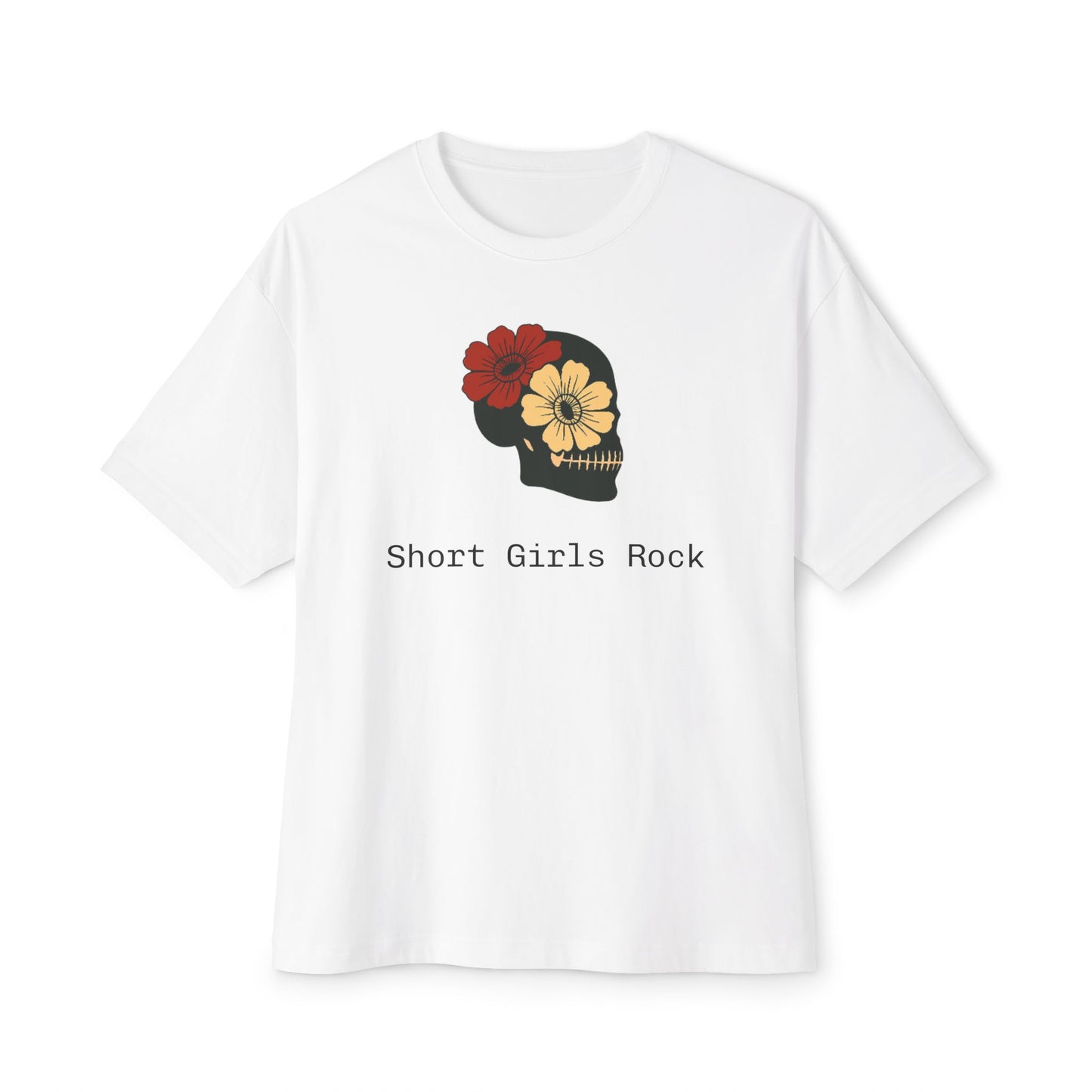 Unisex Oversized - Skull and Flowers Boxy Tee