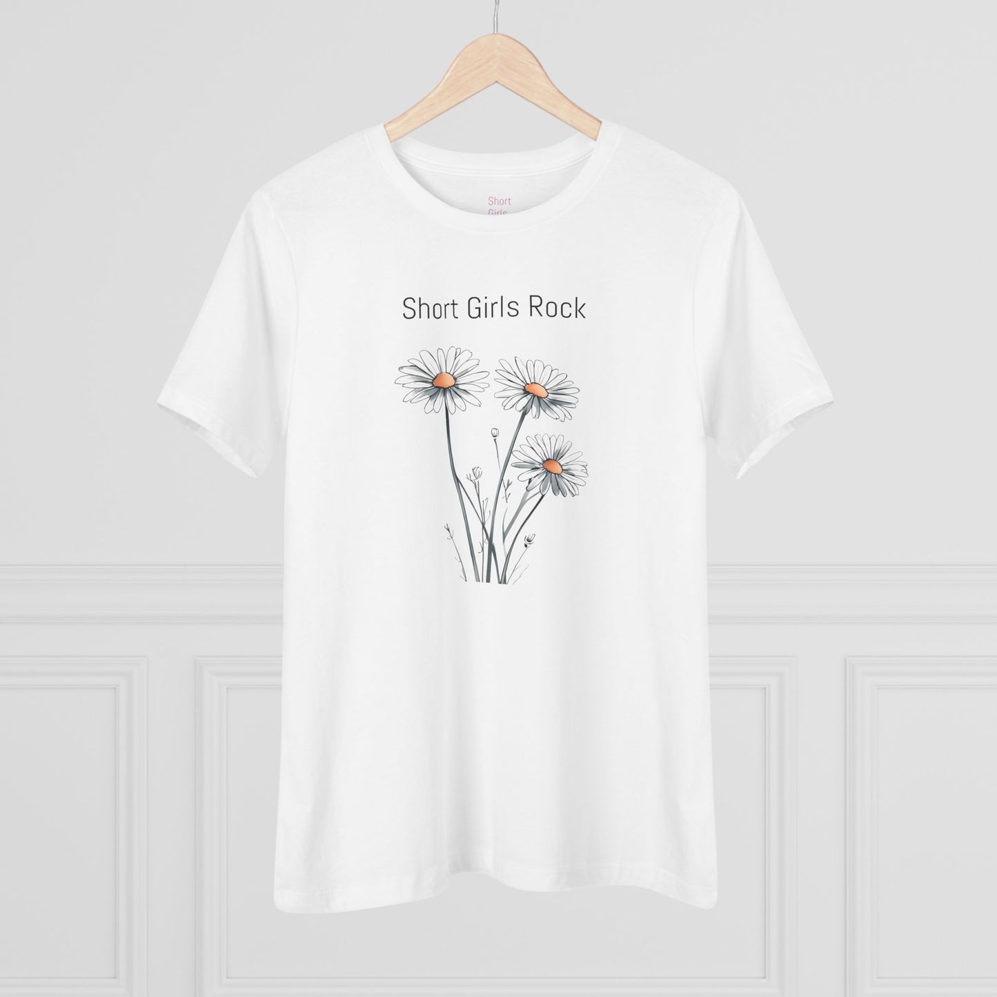Women's Cotton Tee 100% Airlume Cotton. Hand drawn Daises
