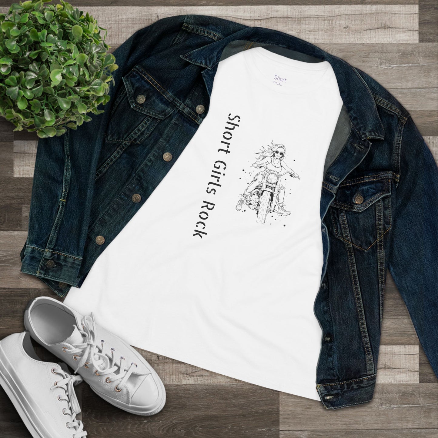 Women's Cotton Tee - Motorcycle Girl