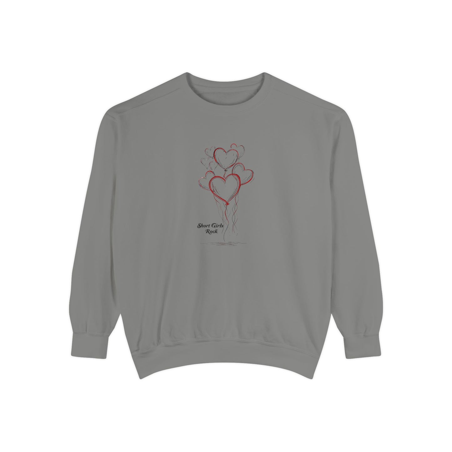 Garment-Dyed Sweatshirt - Balloon Hearts.