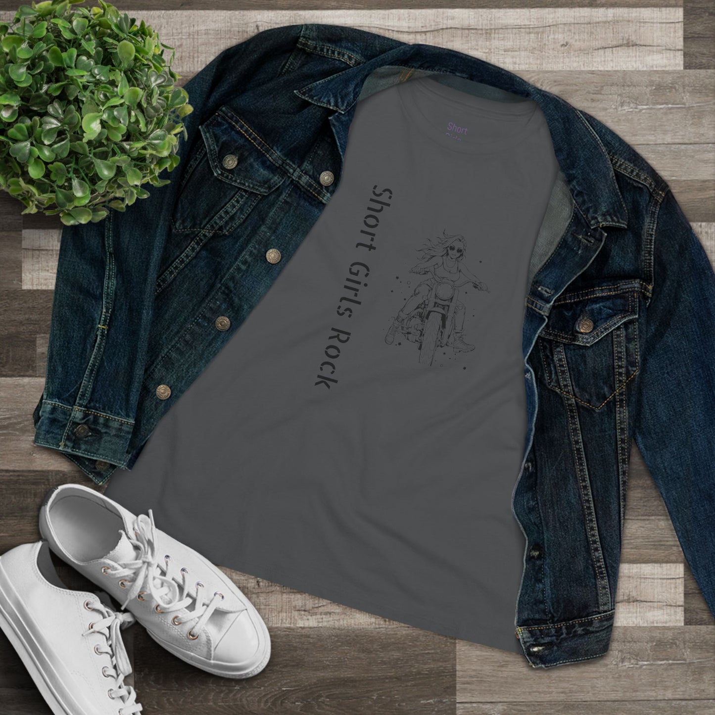 Women's Cotton Tee - Motorcycle Girl