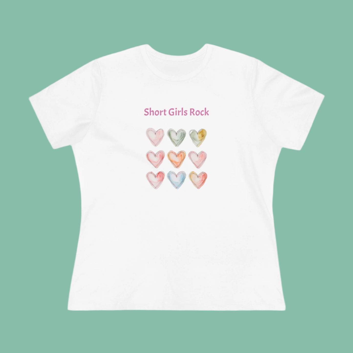 Hearts Hearts Hearts - Crew Neck Women's Cotton Tee