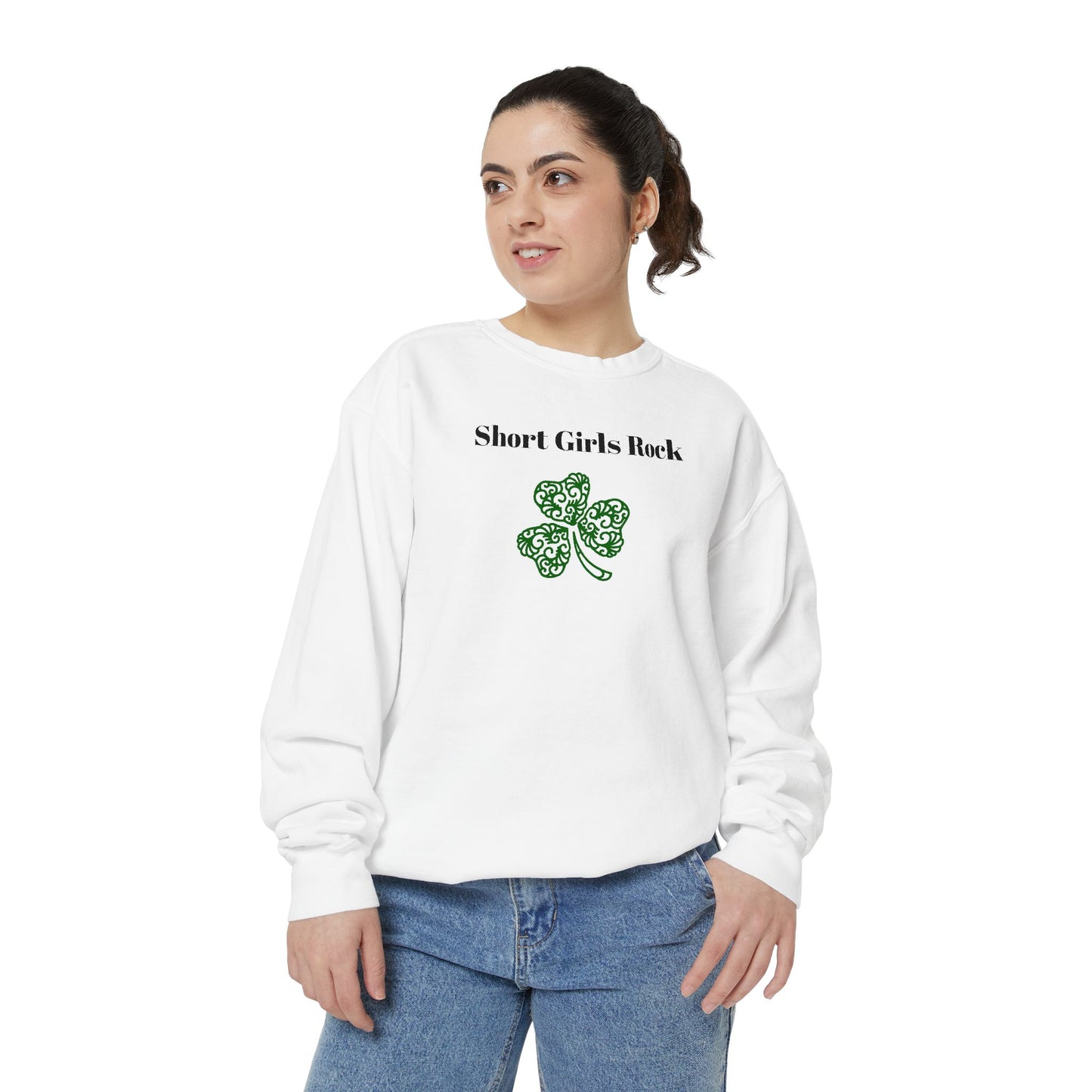 Lucky Clover. Crew Neck Sweatshirt, soft cotton, comfort and style,