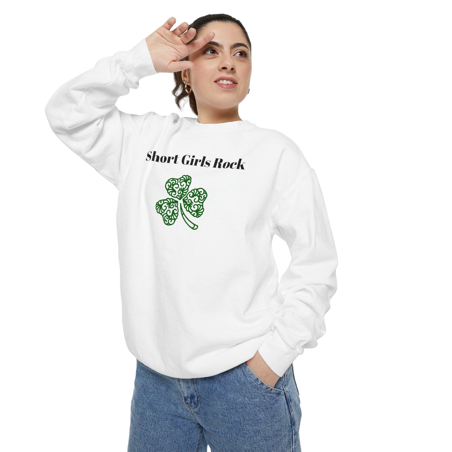 Lucky Clover. Crew Neck Sweatshirt, soft cotton, comfort and style,
