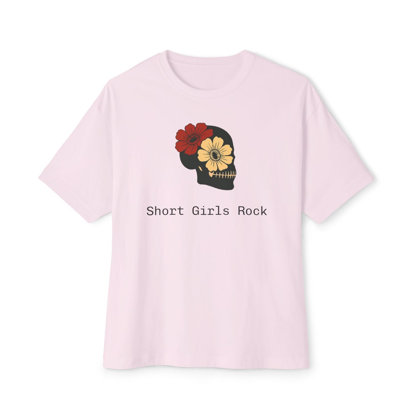 Unisex Oversized - Skull and Flowers Boxy Tee