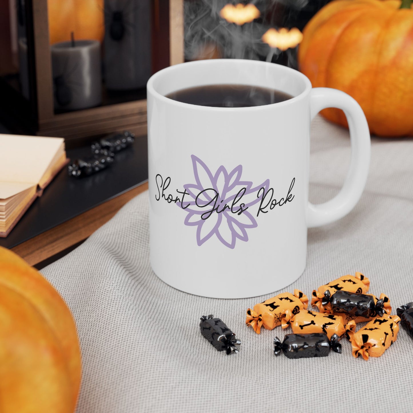 Ceramic Mug, (11oz) Purple Flower