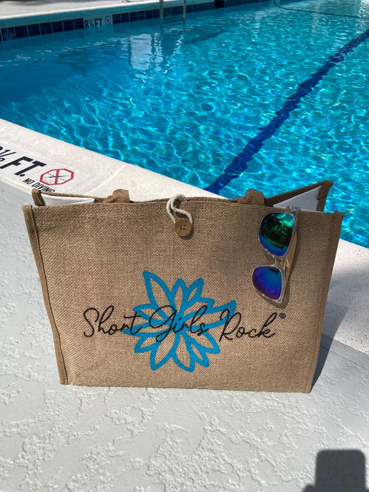 Burlap and Canvas Tote Bag