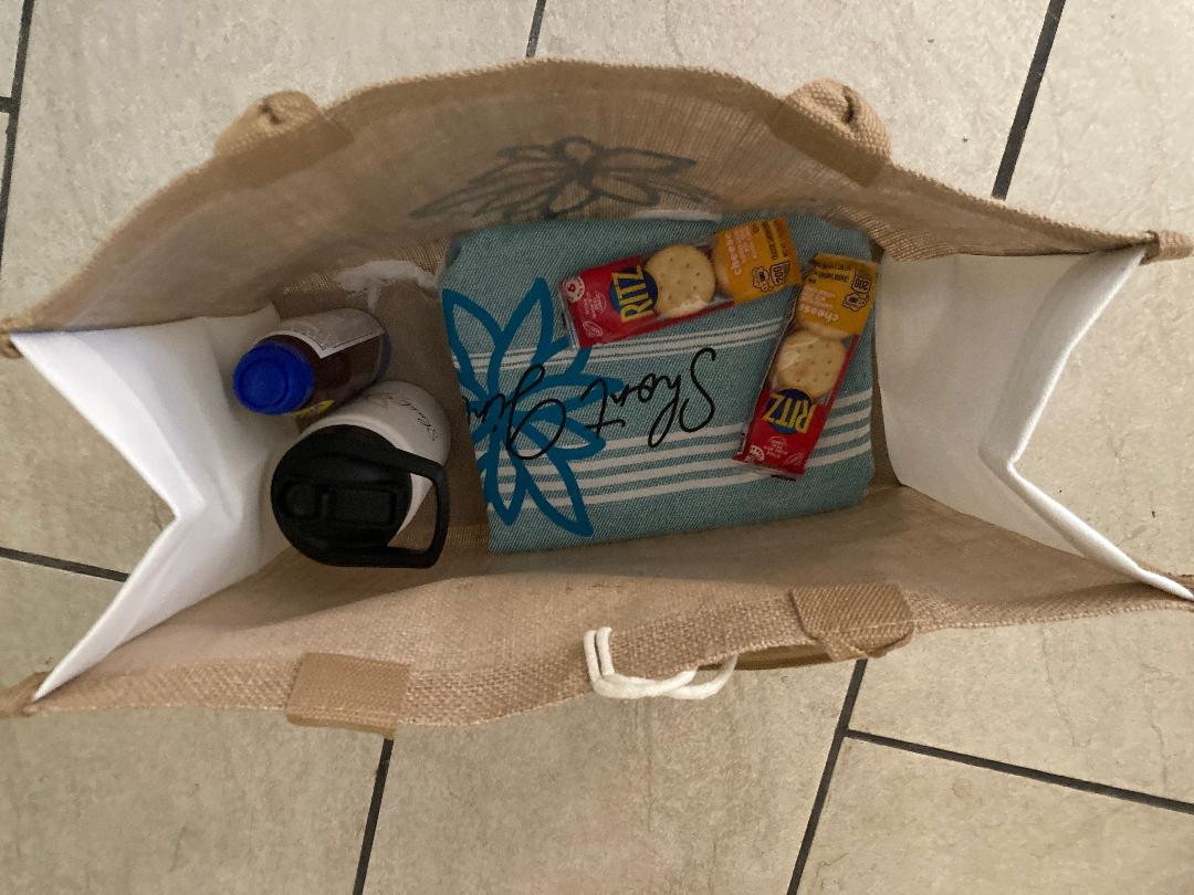 Burlap and Canvas Tote Bag