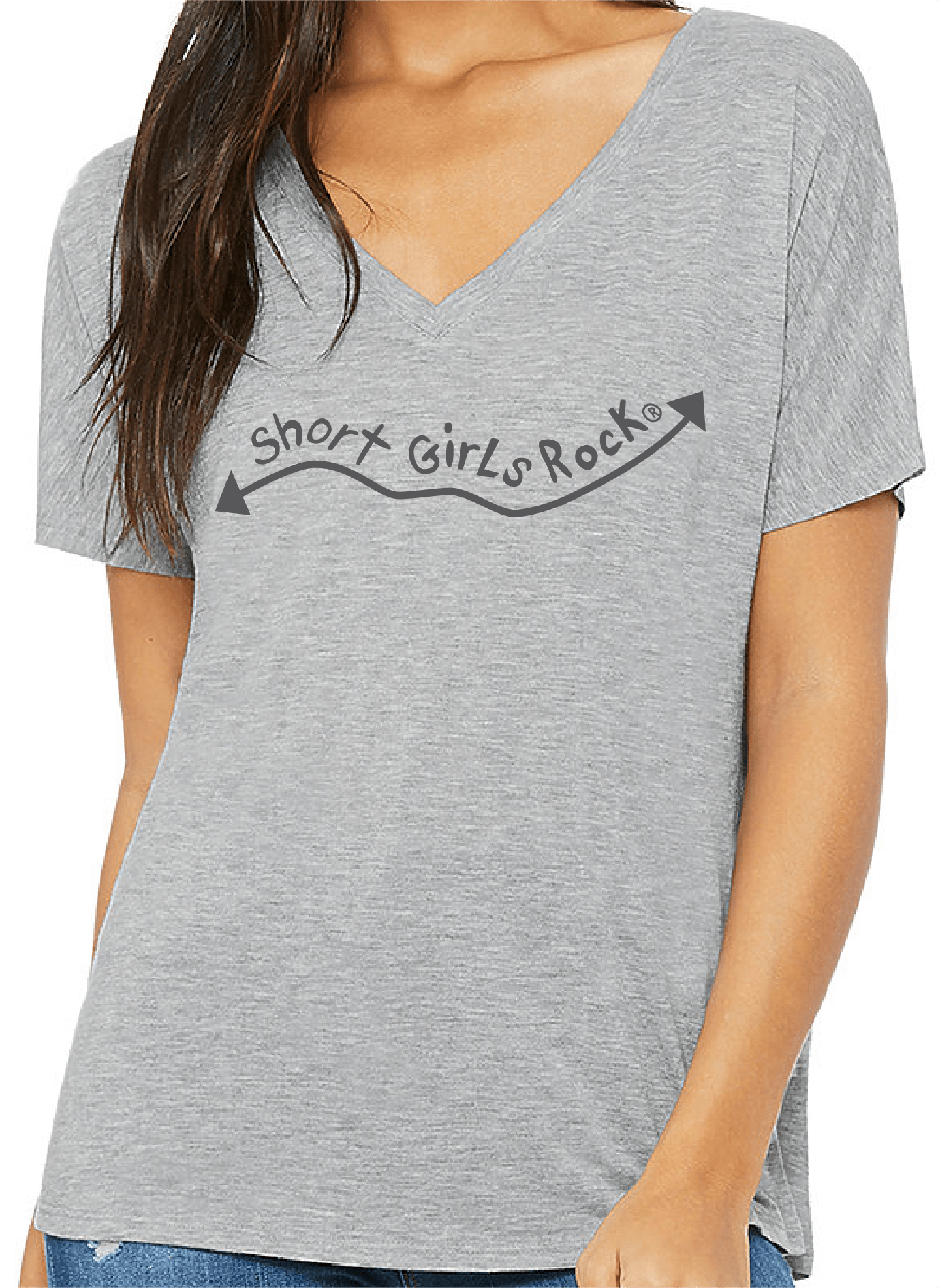 Grey, V-Neck, relaxed fit Tee