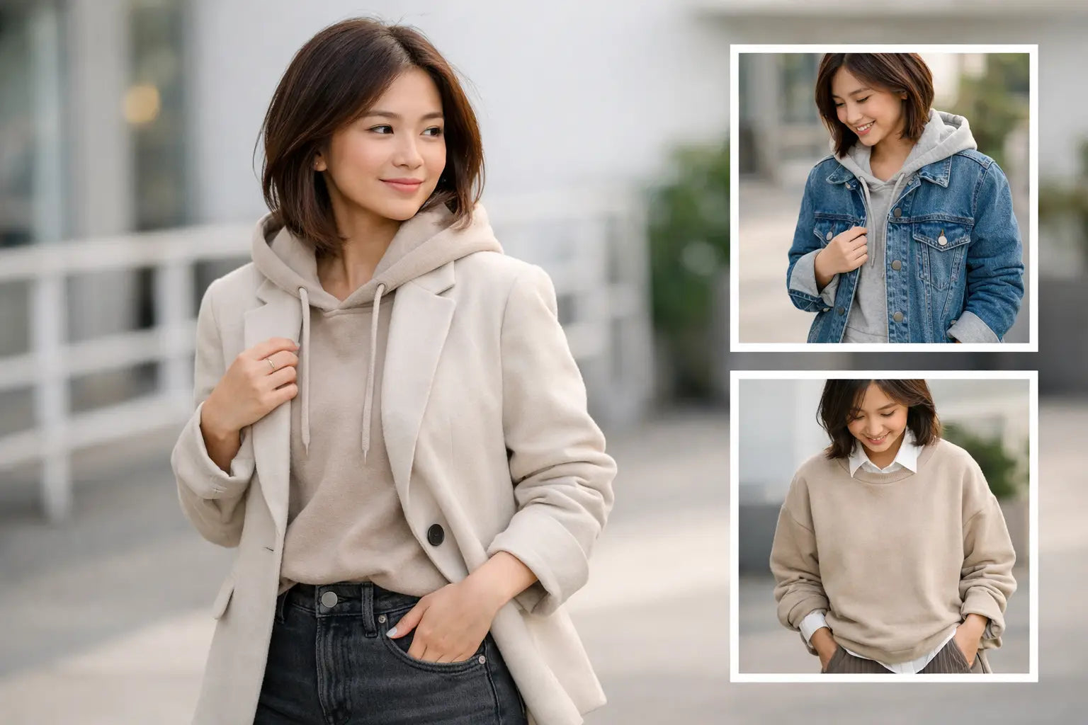 How to Layer Sweatshirts on Petites