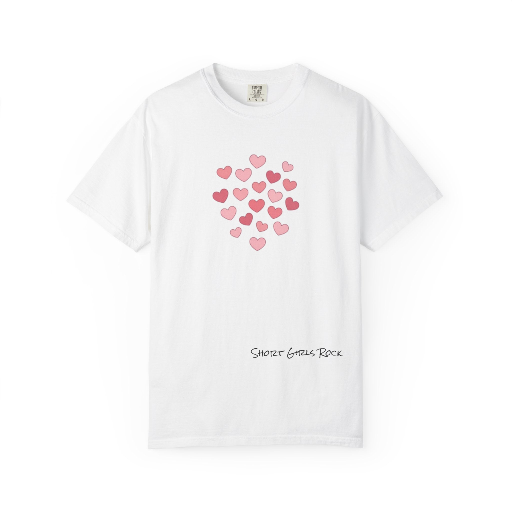Pink Flying Hearts T-Shirt — Romantic Heart Graphic Tee