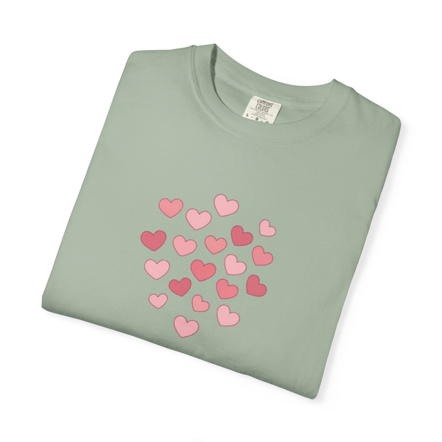 Pink Flying Hearts T-Shirt — Romantic Heart Graphic Tee