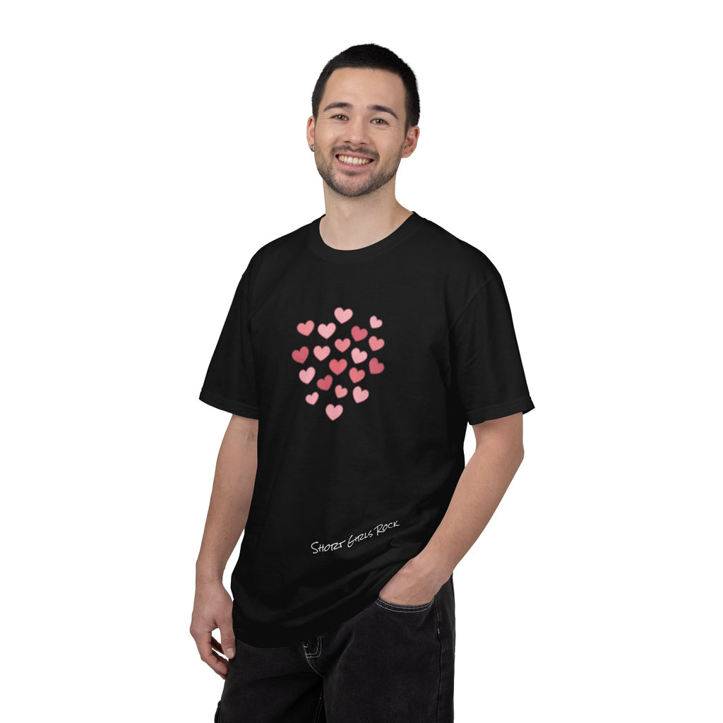Pink Flying Hearts T-Shirt — Romantic Heart Graphic Tee