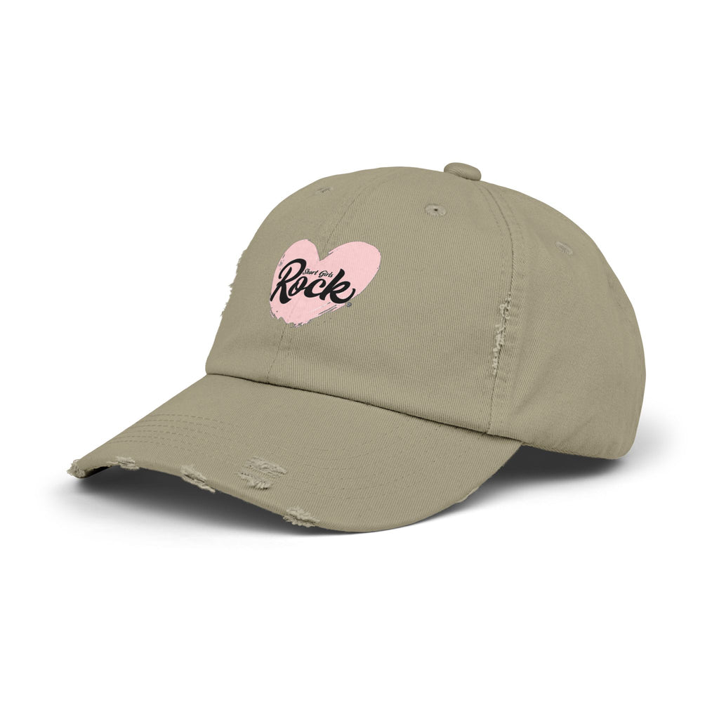 Fun Heart Design on Distressed Ball Cap