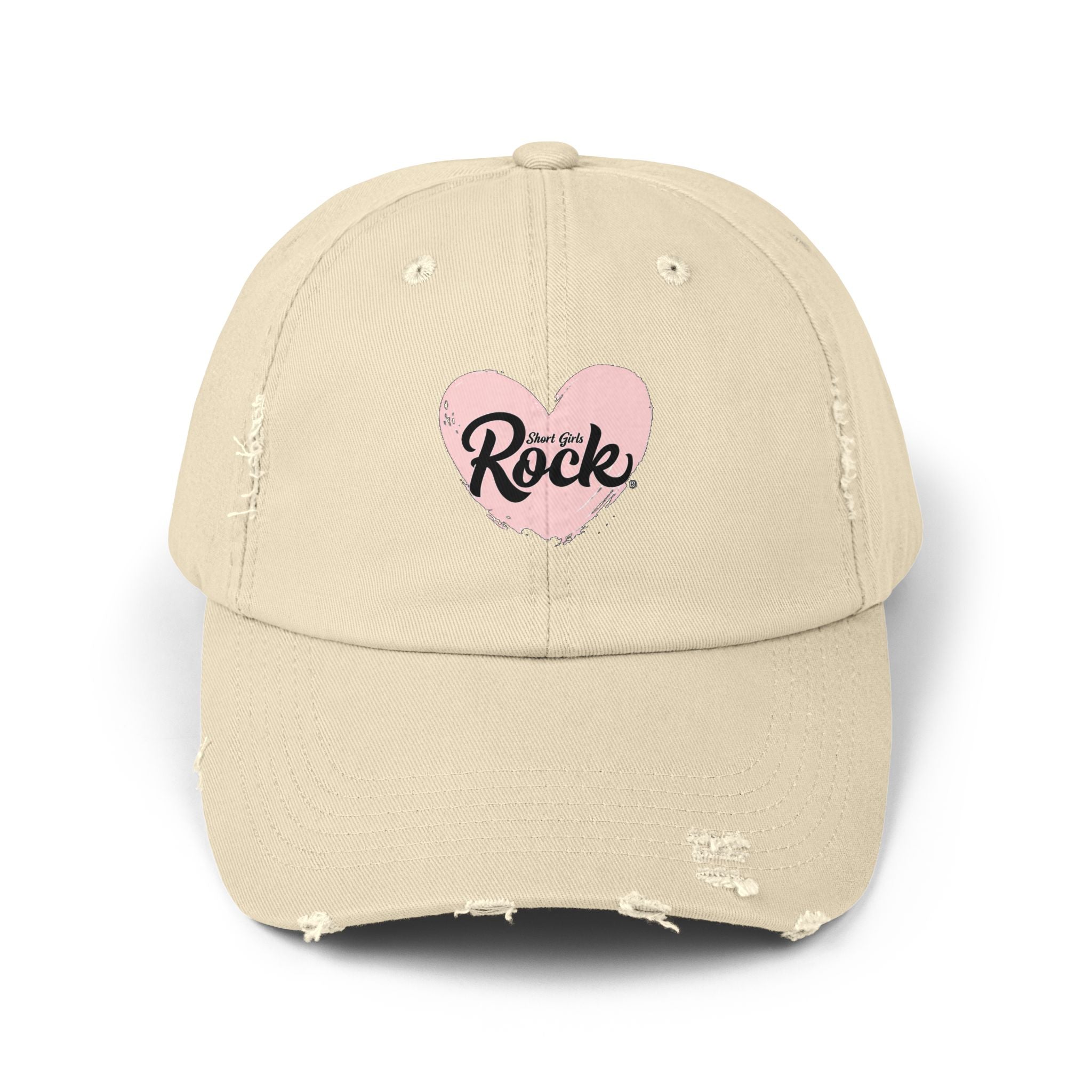 Fun Heart Design on Distressed Ball Cap