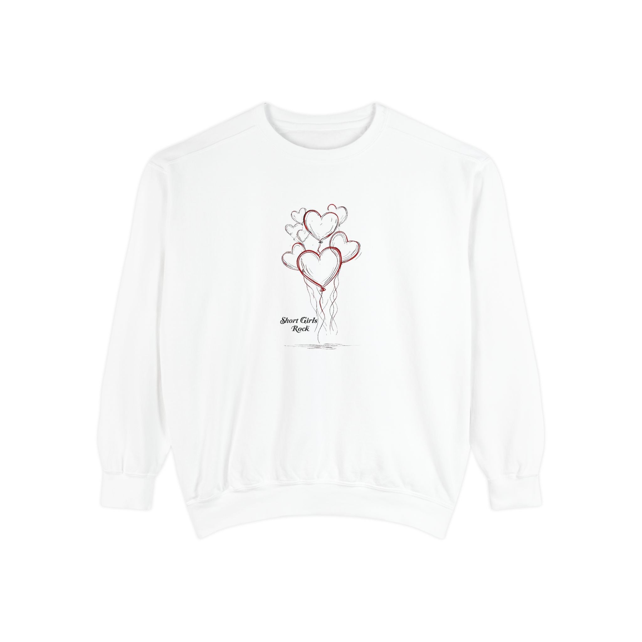 Garment-Dyed Sweatshirt - Balloon Hearts.