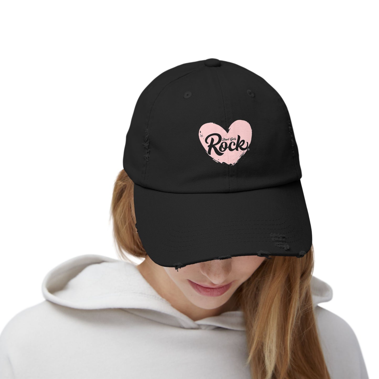 Fun Heart Design on Distressed Ball Cap