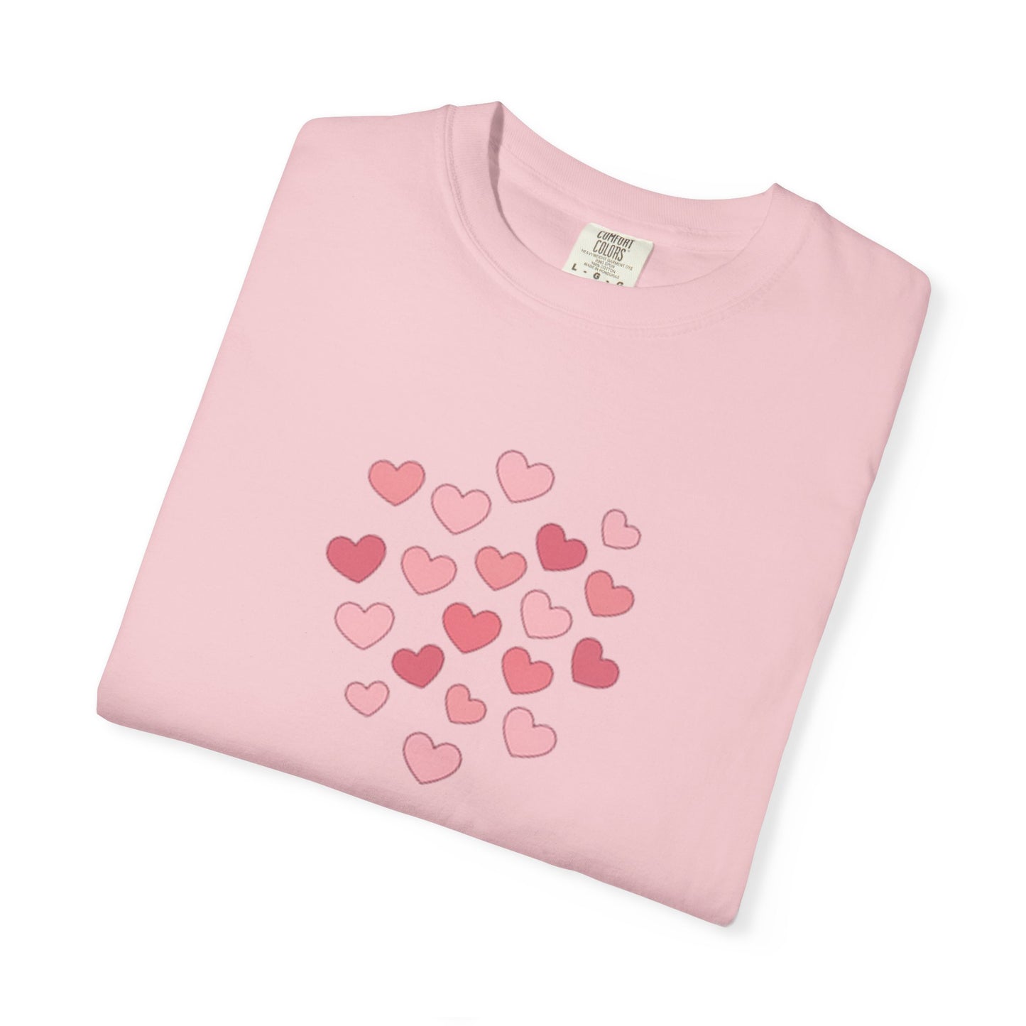 Pink Flying Hearts T-Shirt — Romantic Heart Graphic Tee