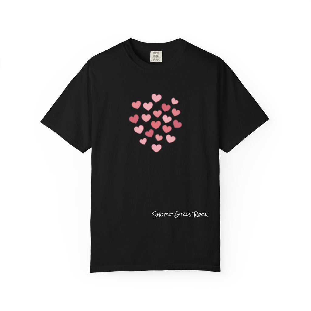 Pink Flying Hearts T-Shirt — Romantic Heart Graphic Tee