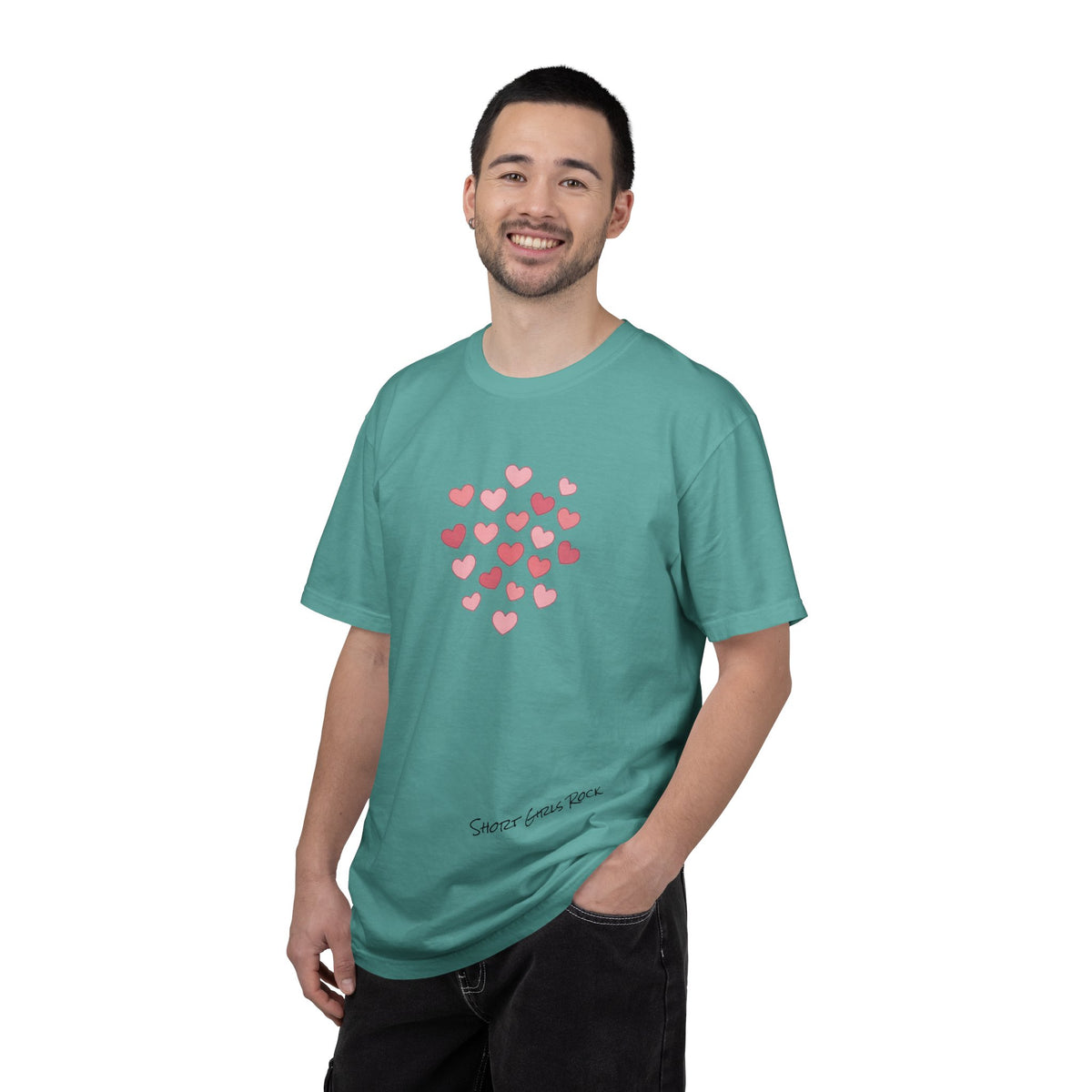 Pink Flying Hearts T-Shirt — Romantic Heart Graphic Tee