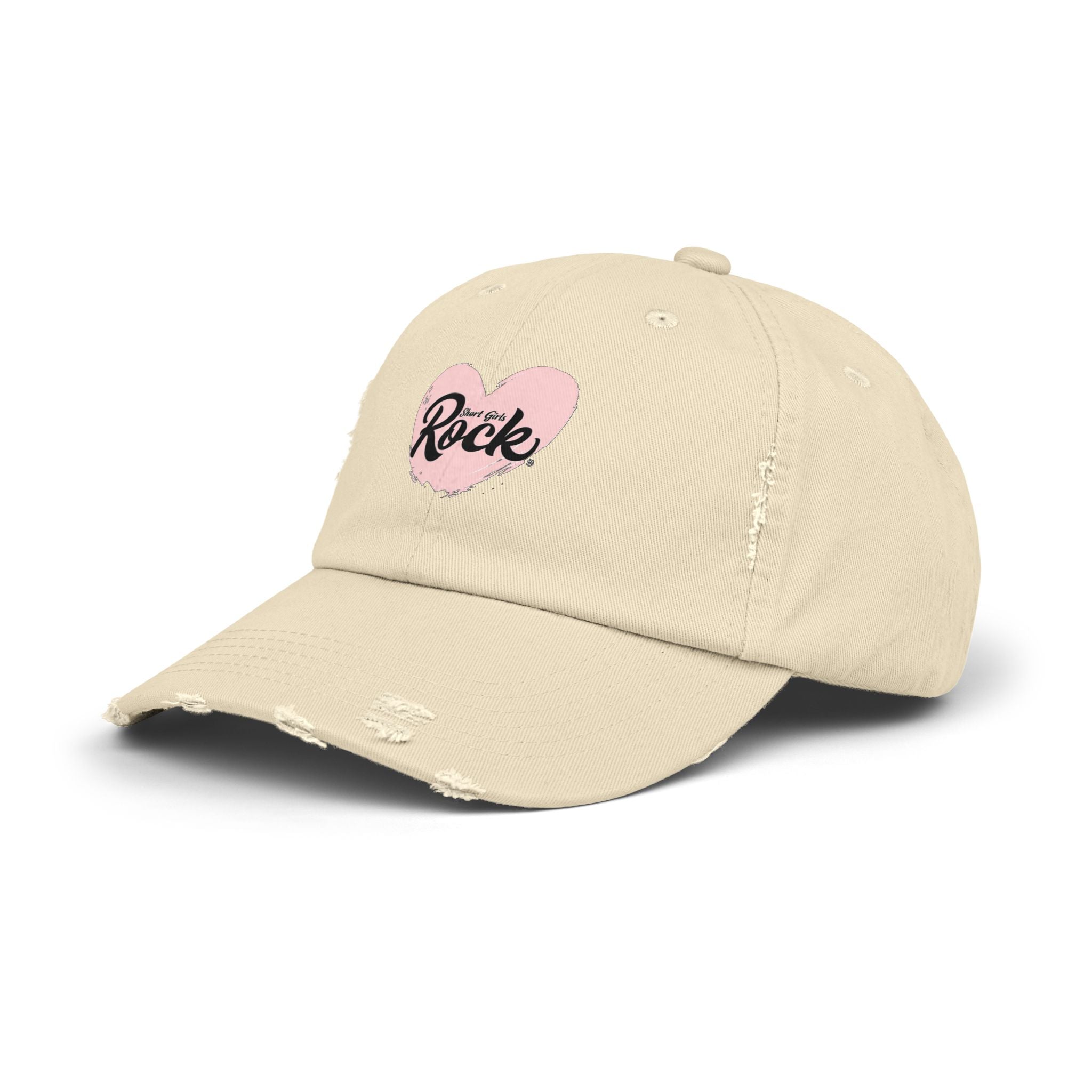 Fun Heart Design on Distressed Ball Cap