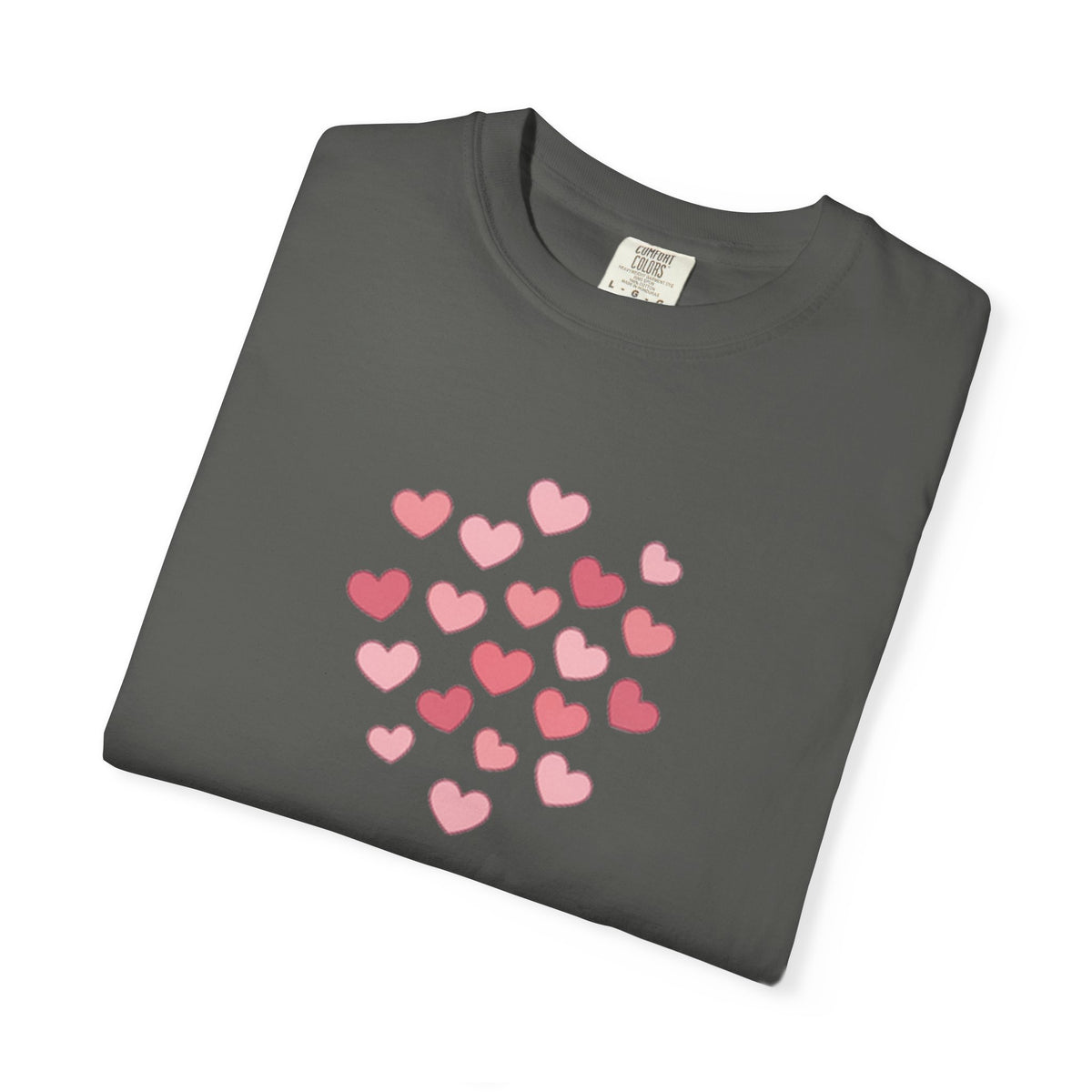 Pink Flying Hearts T-Shirt — Romantic Heart Graphic Tee