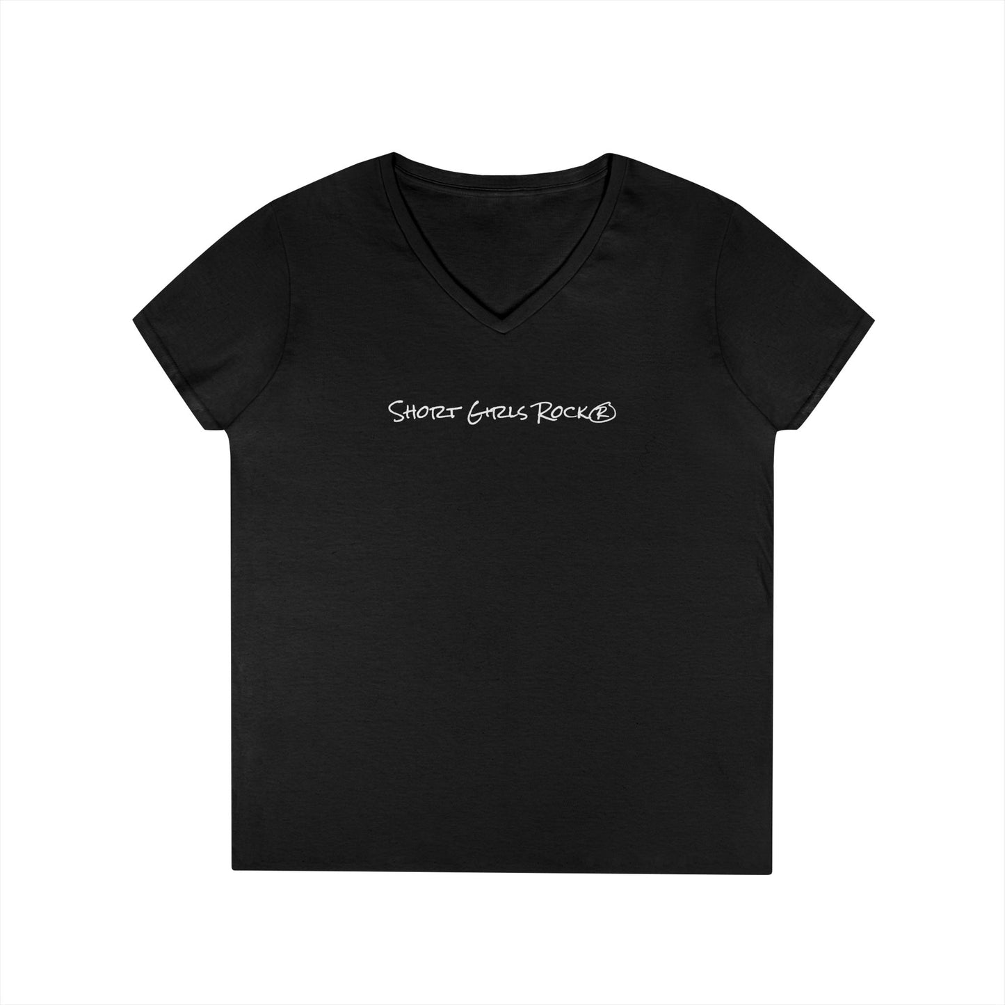 Ladies' V-Neck T-Shirt.  All Black.