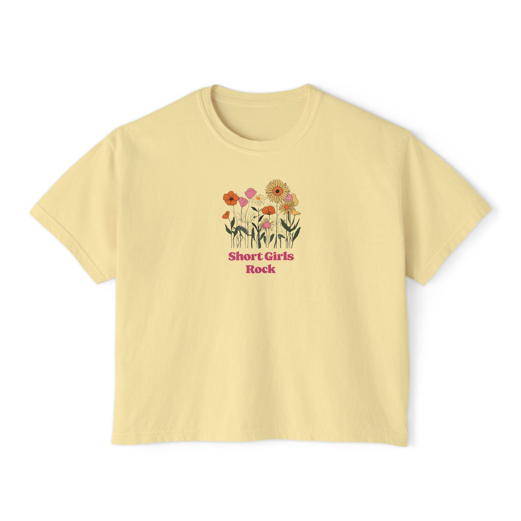 Women's Boxy Tee - Field of Flowers - Pastel Colors