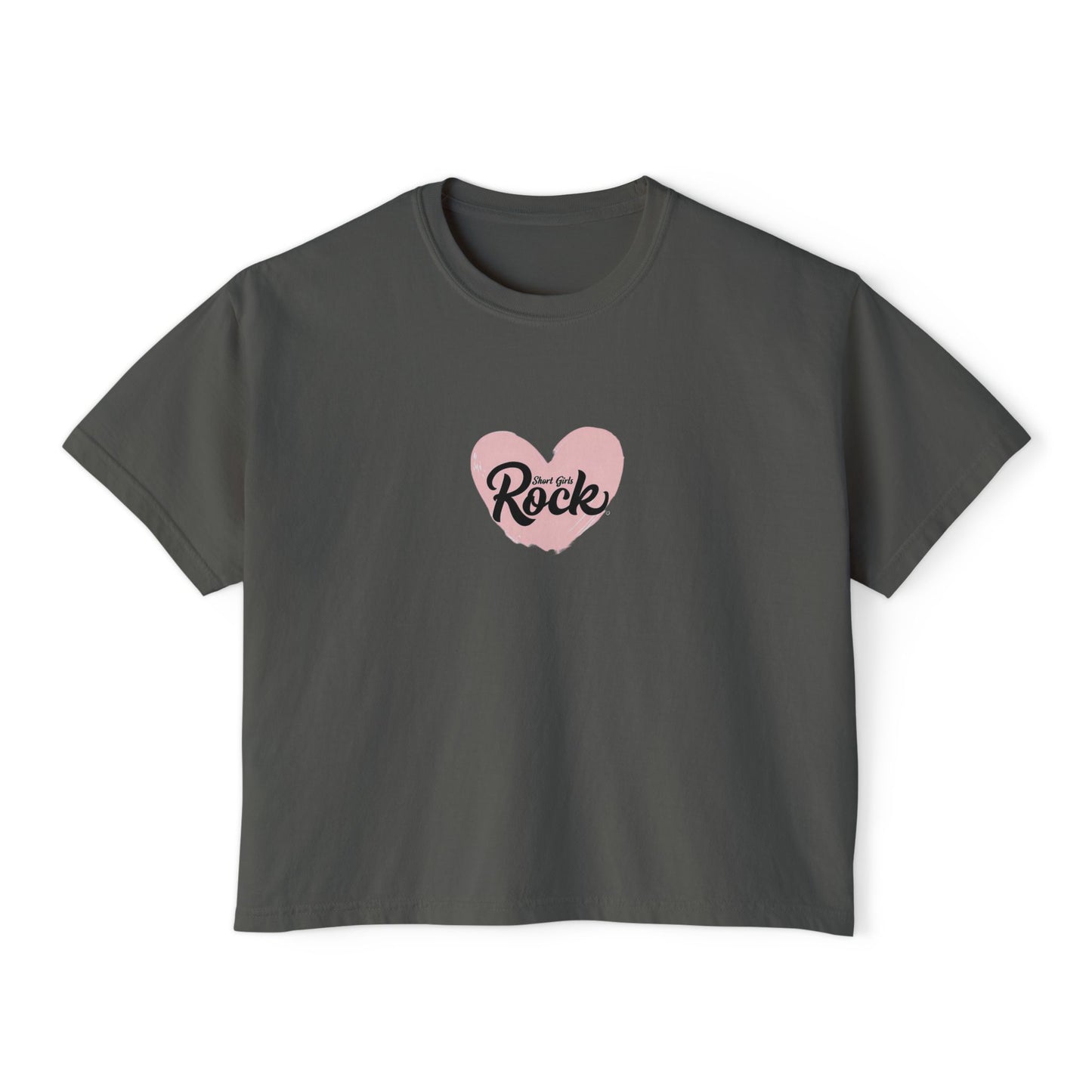 Women's Boxy Tee, slightly cropped, with heart.