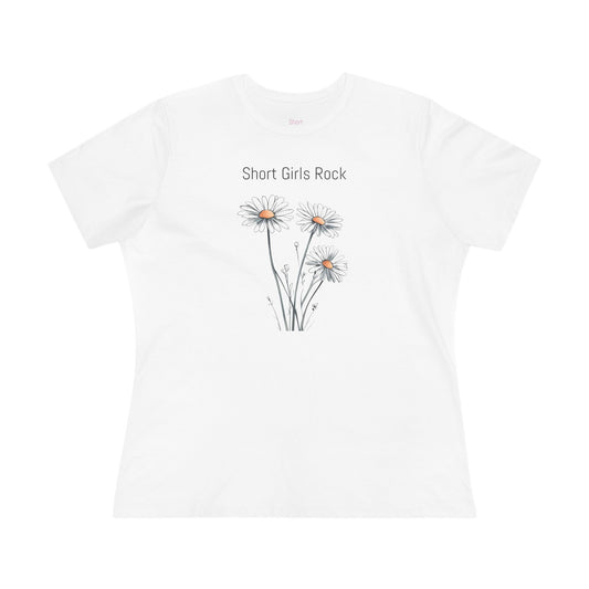 Women's Cotton Tee 100% Airlume Cotton.  Hand drawn Daises