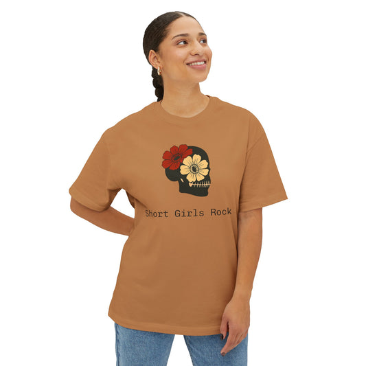 Unisex Oversized - Skull and Flowers Boxy Tee