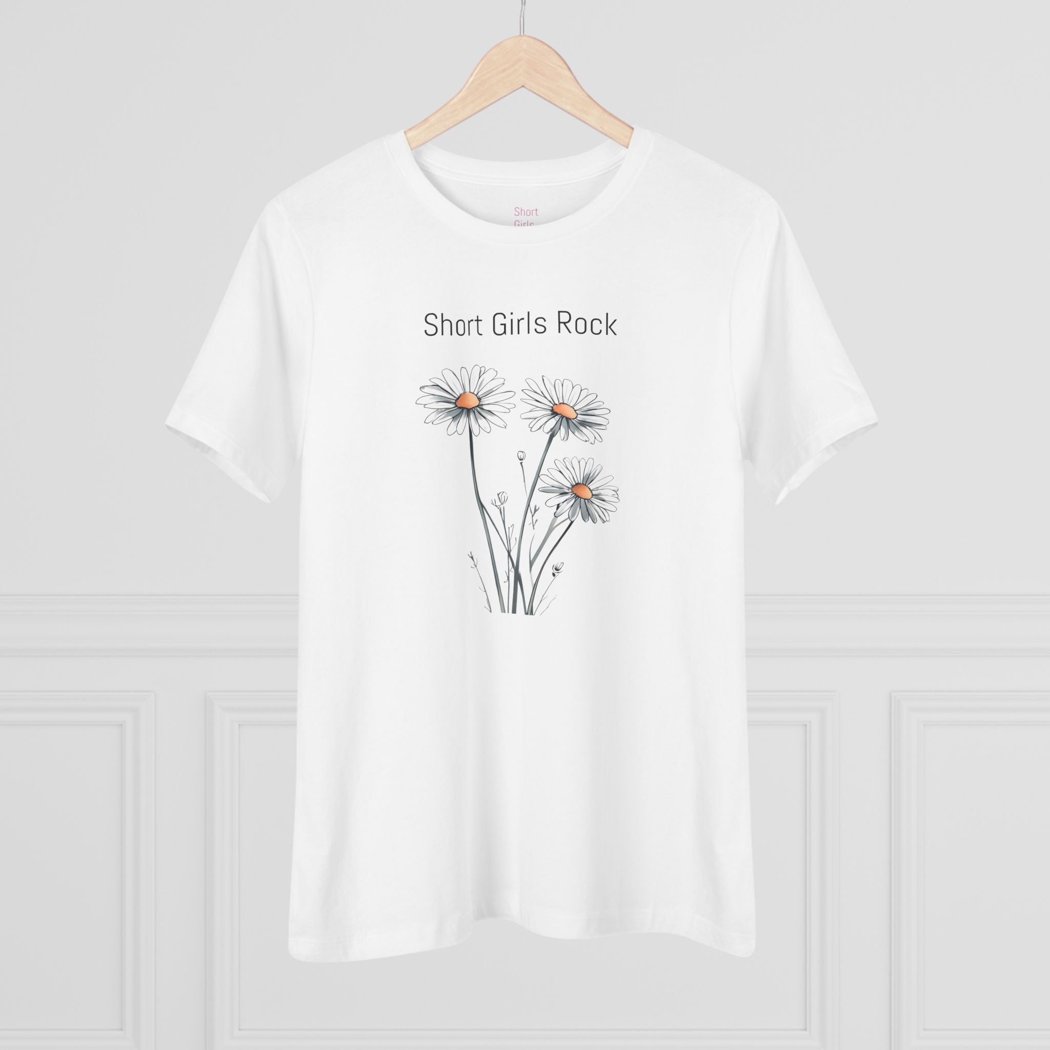 Women's Cotton Tee 100% Airlume Cotton.  Hand drawn Daises
