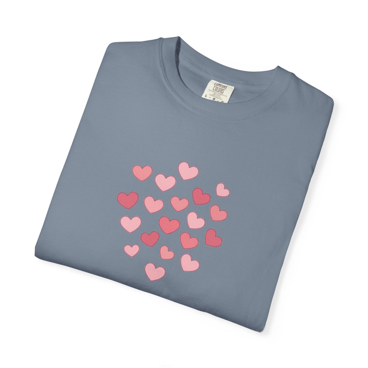 Pink Flying Hearts T-Shirt — Romantic Heart Graphic Tee
