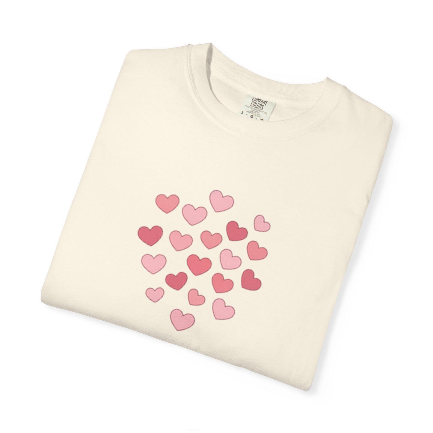 Pink Flying Hearts T-Shirt — Romantic Heart Graphic Tee
