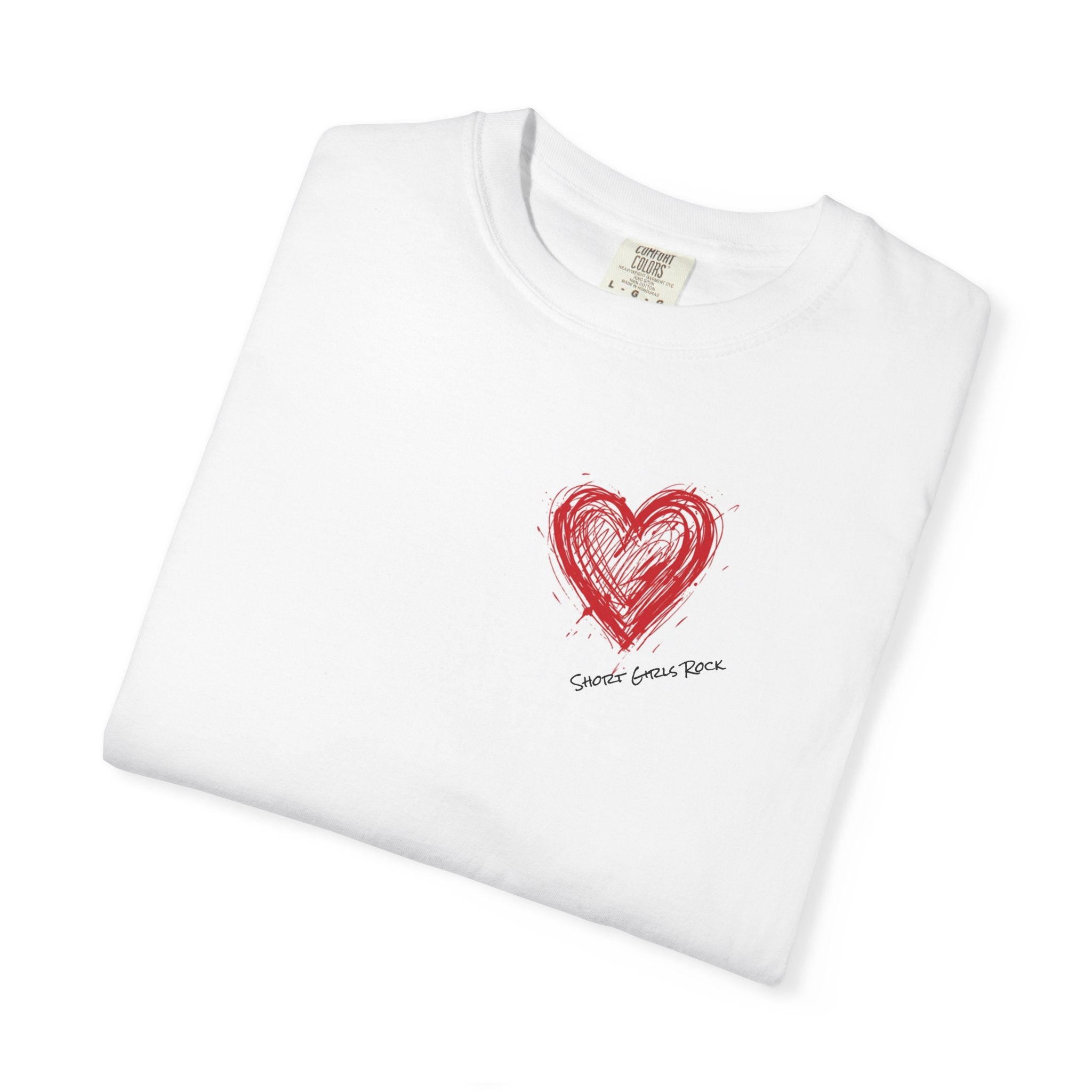 Scribbled Red Heart T-Shirt — Messy Hand-Drawn Heart Design