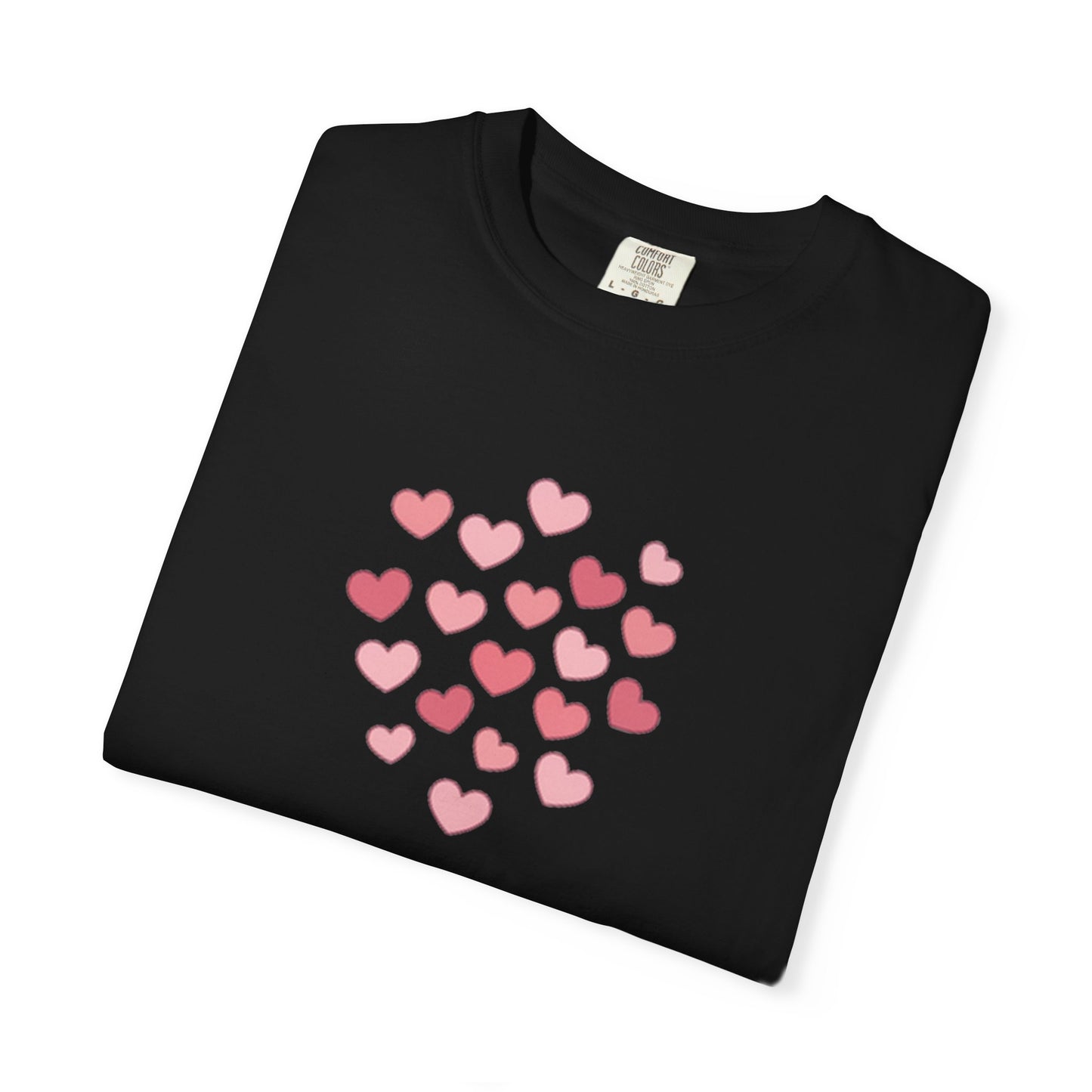 Pink Flying Hearts T-Shirt — Romantic Heart Graphic Tee