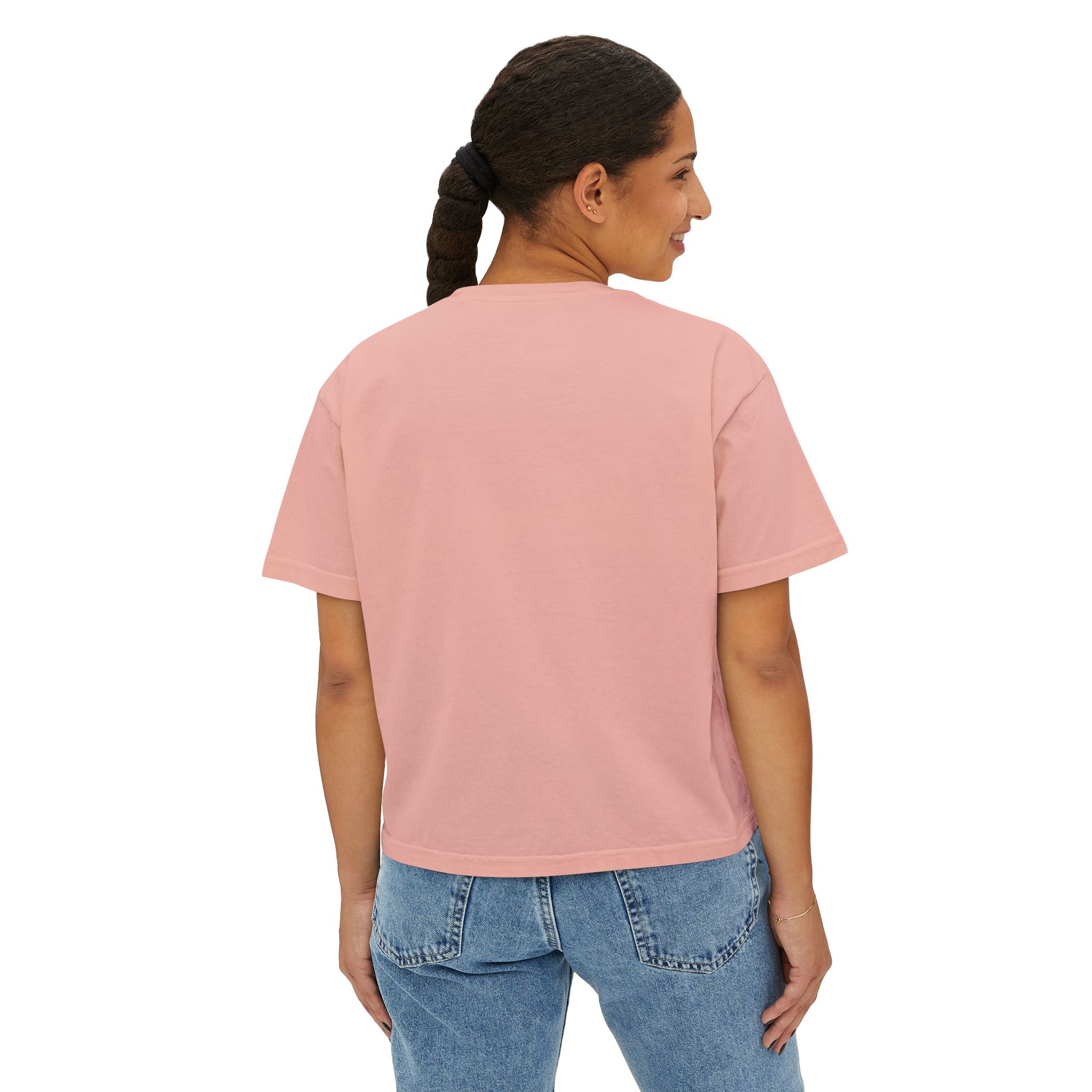 Cropped Version - Pink Flying Hearts T-Shirt — Romantic Heart Graphic Tee