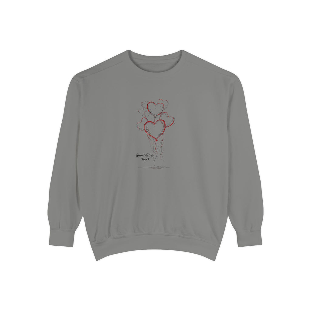 Garment-Dyed Sweatshirt - Balloon Hearts.