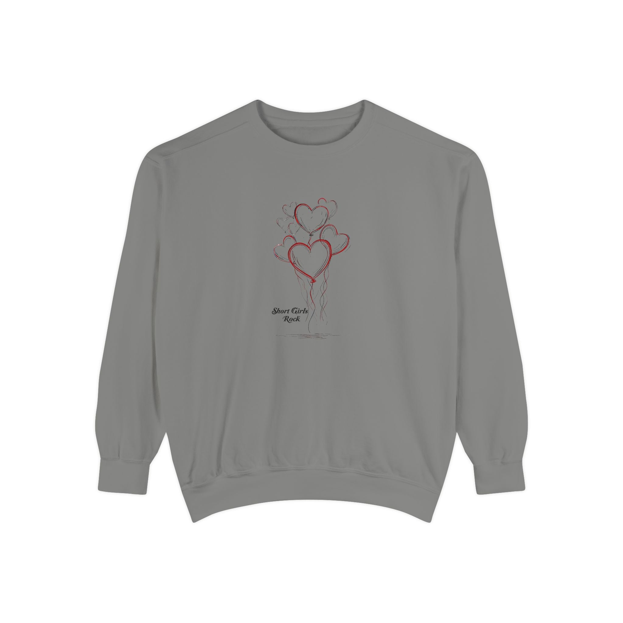 Garment-Dyed Sweatshirt - Balloon Hearts.