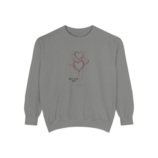 Garment-Dyed Sweatshirt - Balloon Hearts.