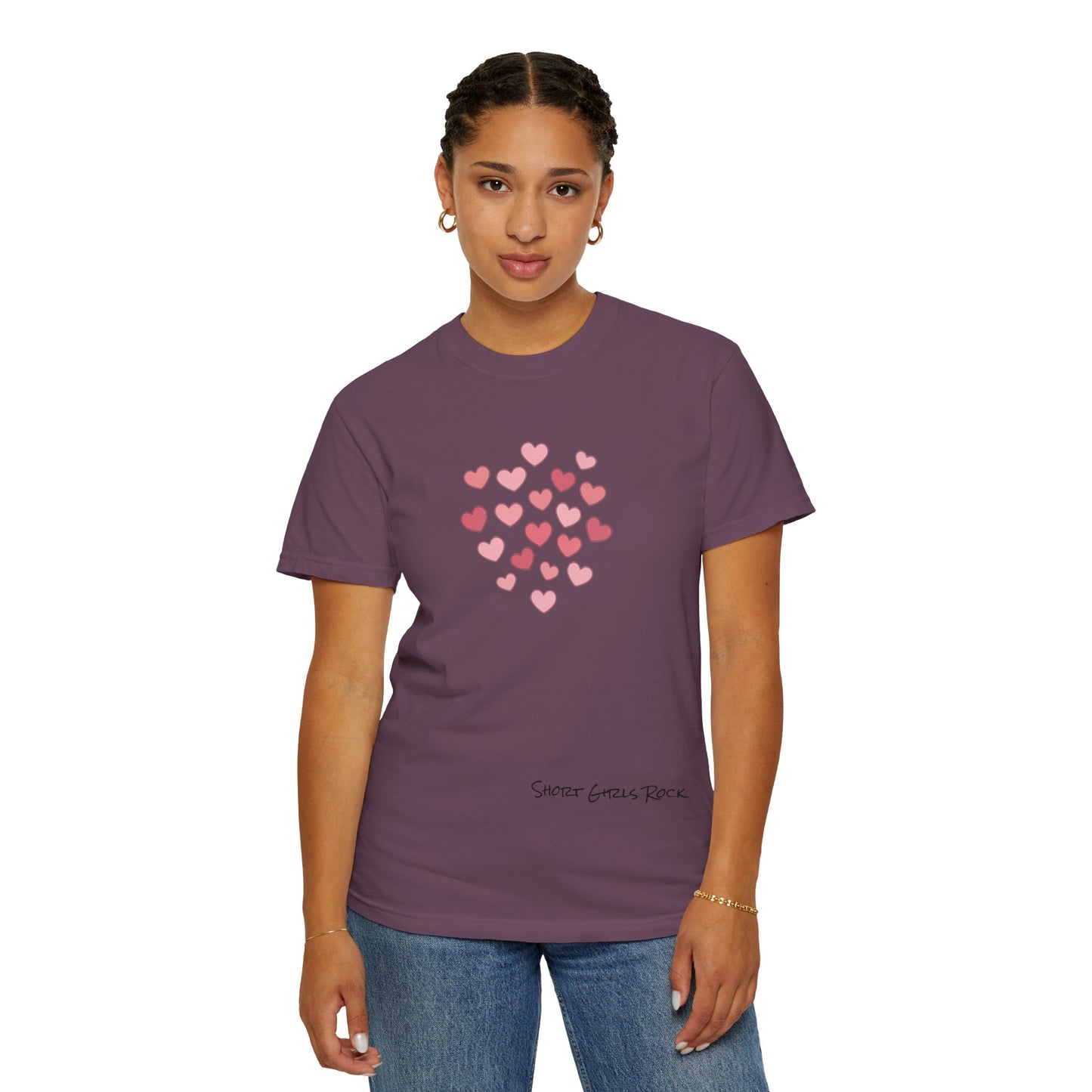 Pink Flying Hearts T-Shirt — Romantic Heart Graphic Tee