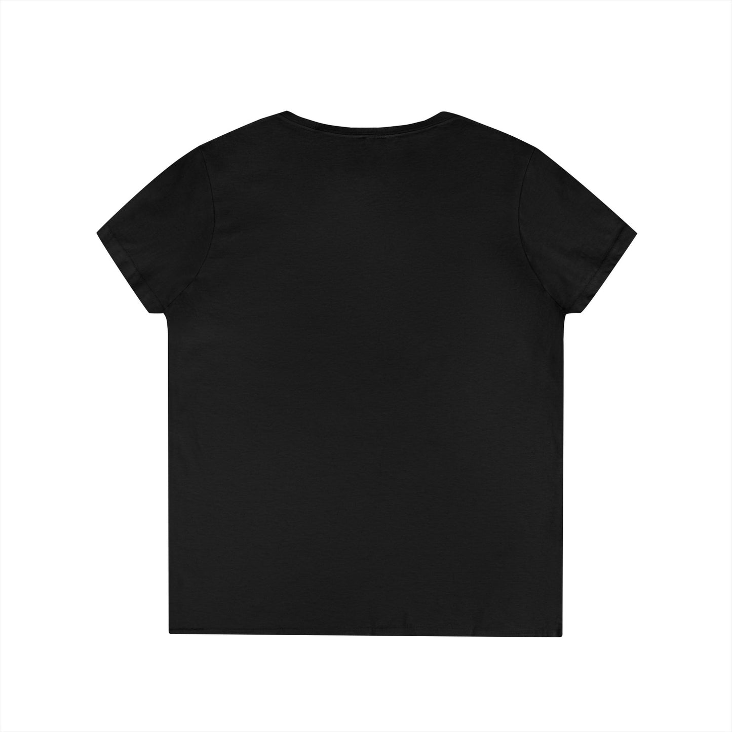 Ladies' V-Neck T-Shirt.  All Black.