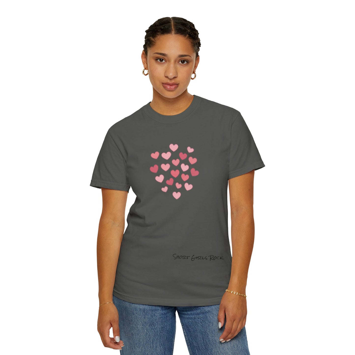 Pink Flying Hearts T-Shirt — Romantic Heart Graphic Tee
