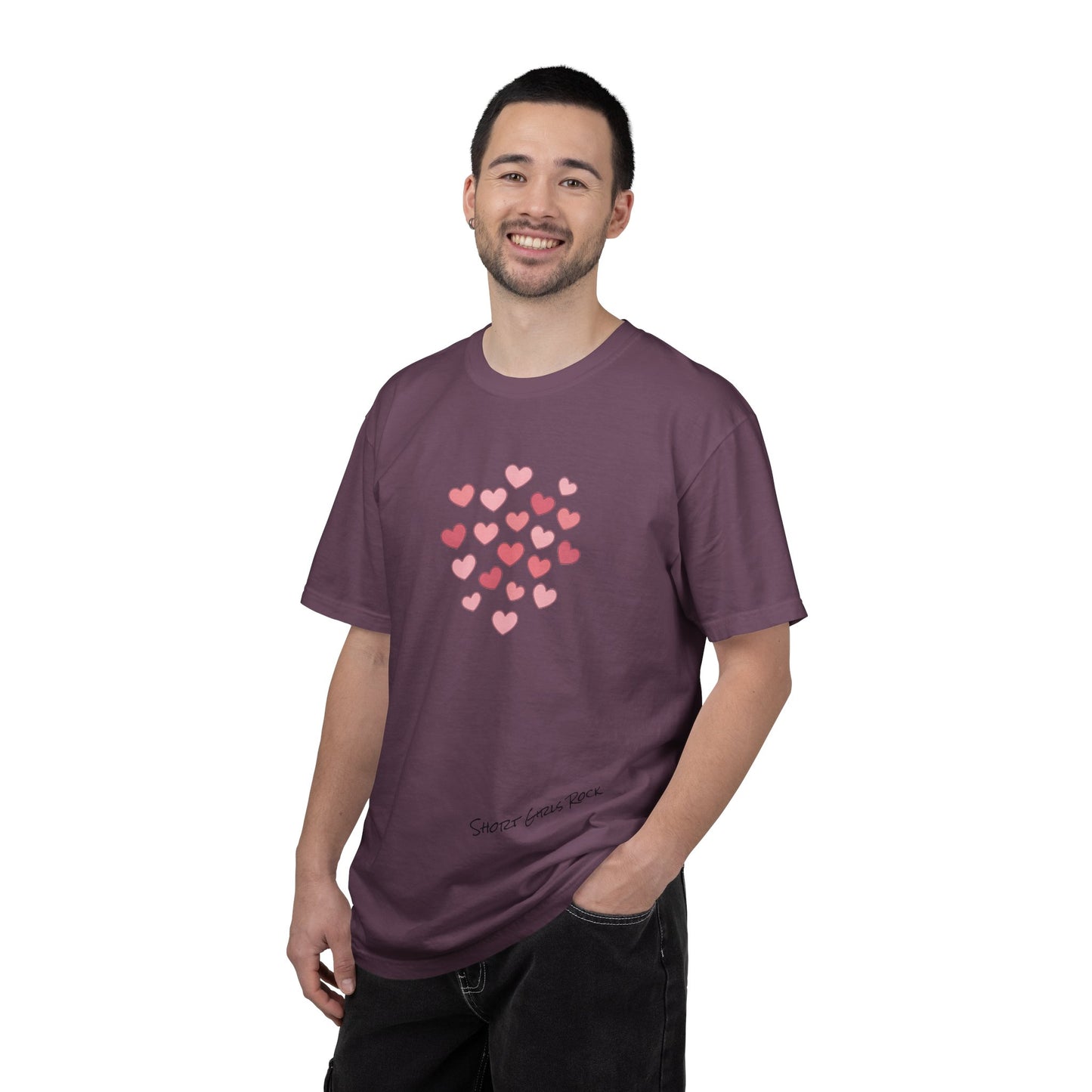 Pink Flying Hearts T-Shirt — Romantic Heart Graphic Tee