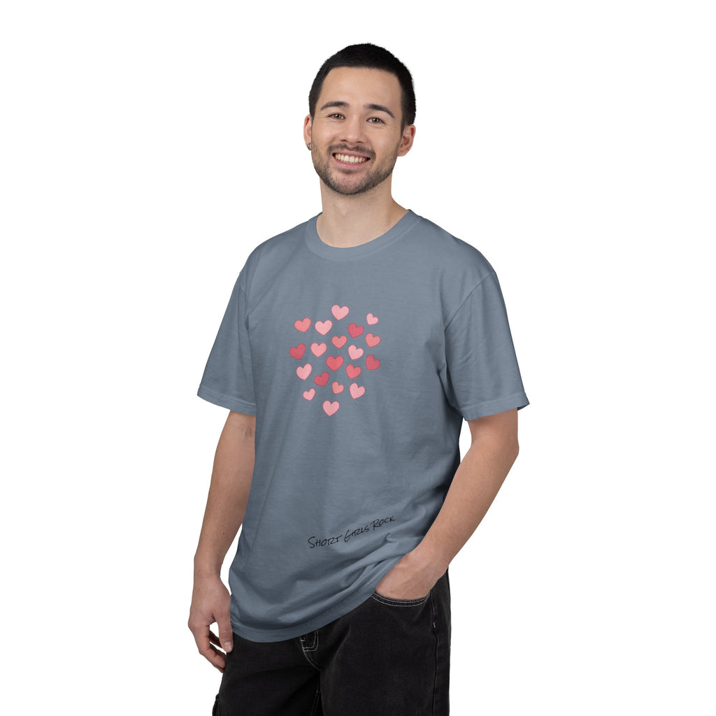 Pink Flying Hearts T-Shirt — Romantic Heart Graphic Tee