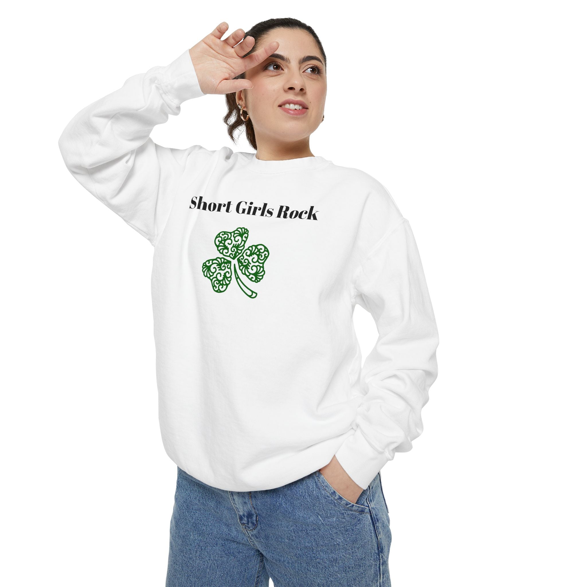 Lucky Clover. Crew Neck Sweatshirt, soft cotton, comfort and style,