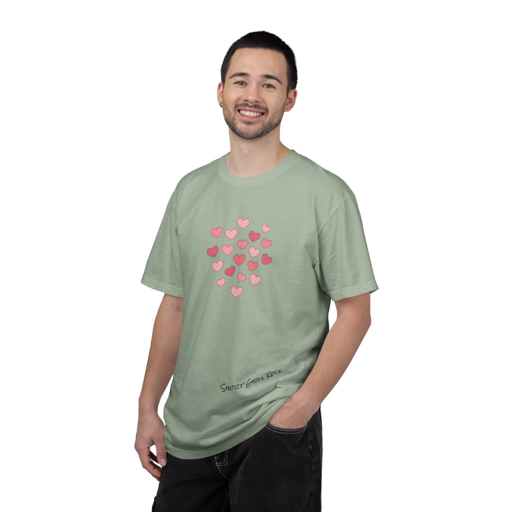 Pink Flying Hearts T-Shirt — Romantic Heart Graphic Tee