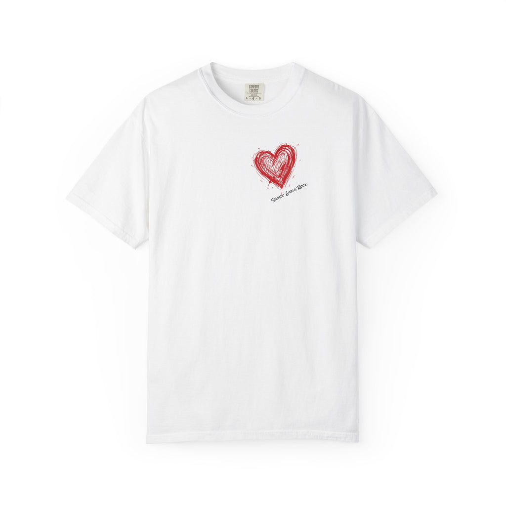 Scribbled Red Heart T-Shirt — Messy Hand-Drawn Heart Design